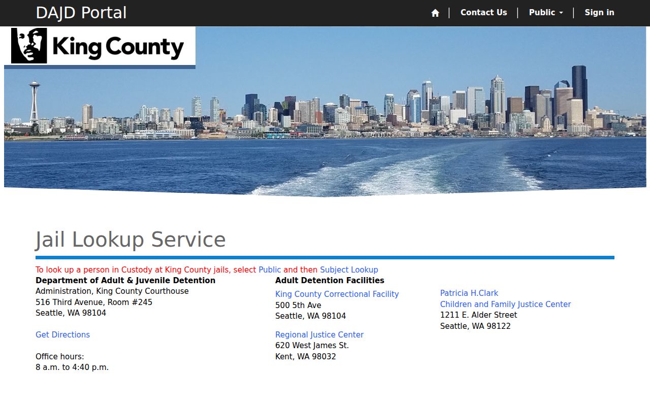 Mercer Island people search in King County jail lookup