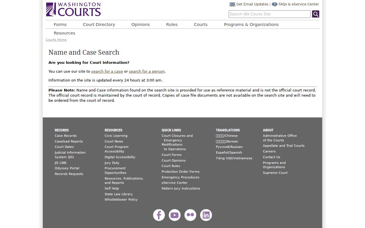 Mercer Island people search in Washington court records